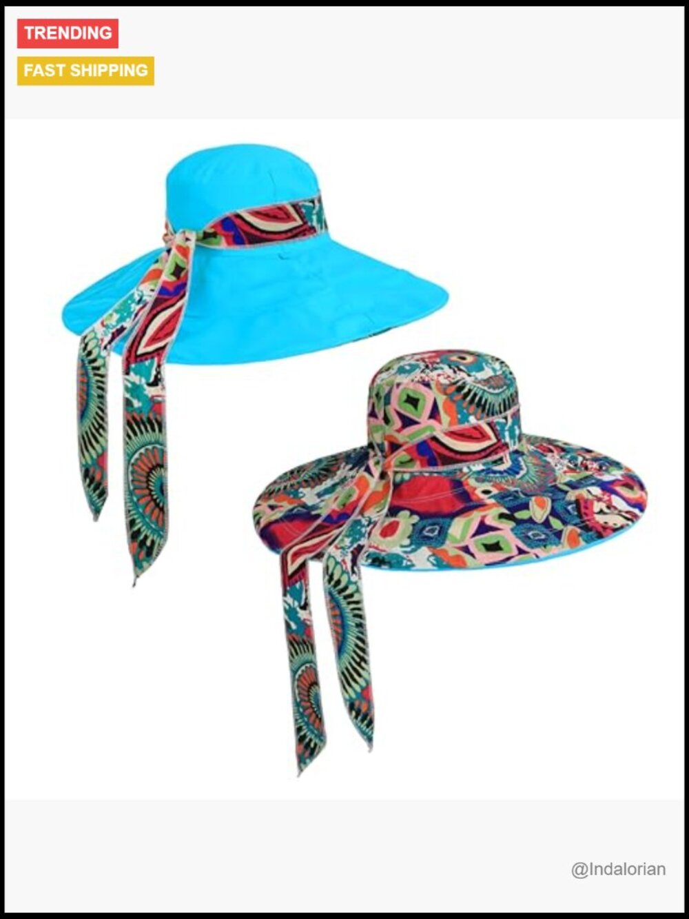 Foldable Floppy Sun Hat Reversible Wide Brim UPF 50+ Beach Travel Bucket Hat - Picture 5 of 7